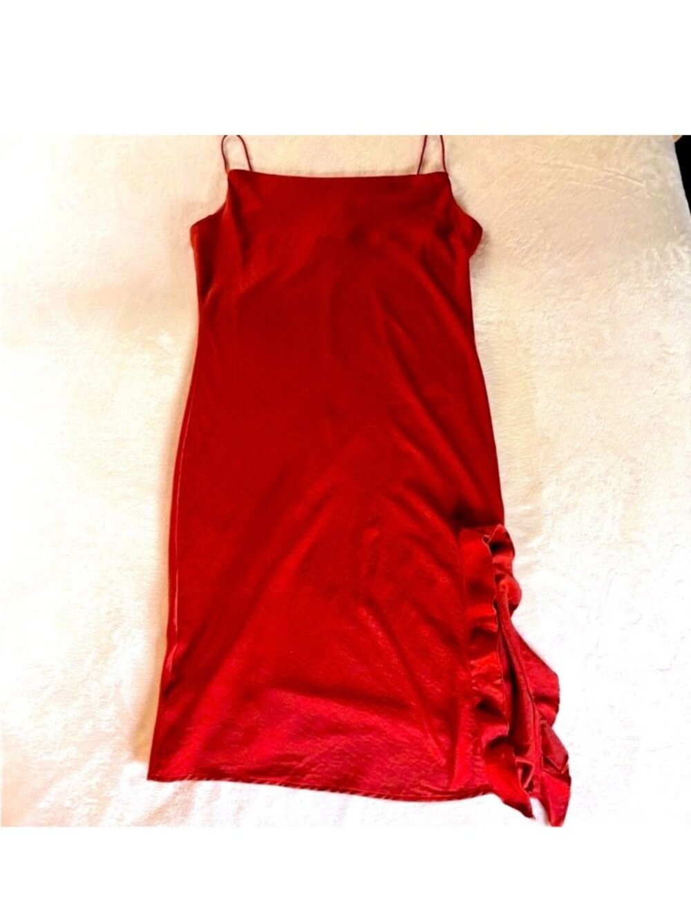 Rust Spaghetti Strap Cocktail Dress